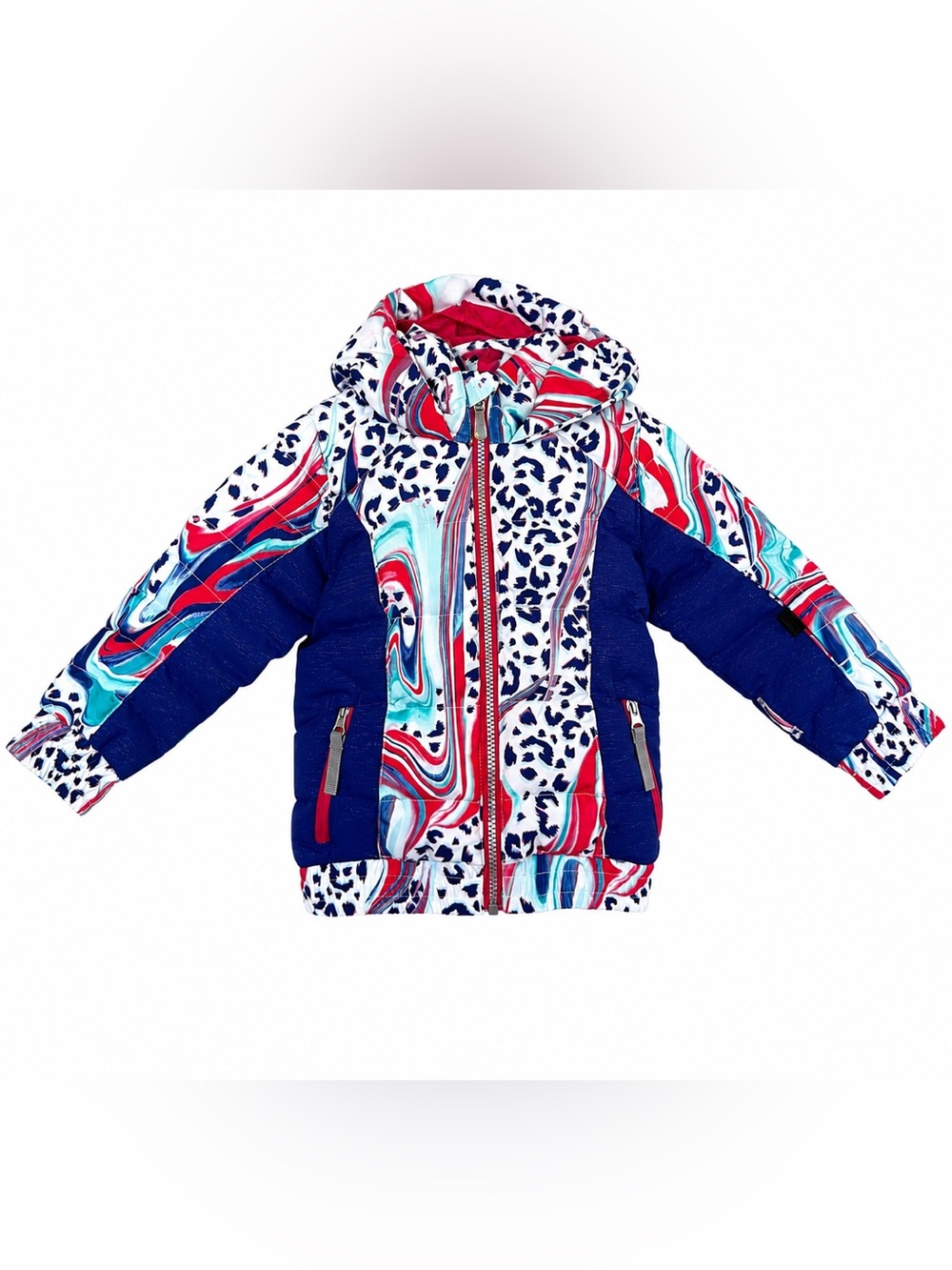 Spyder Bitsy Atlas Girls Ski Jacket Size 2 Marbled Synthetic Down NWT